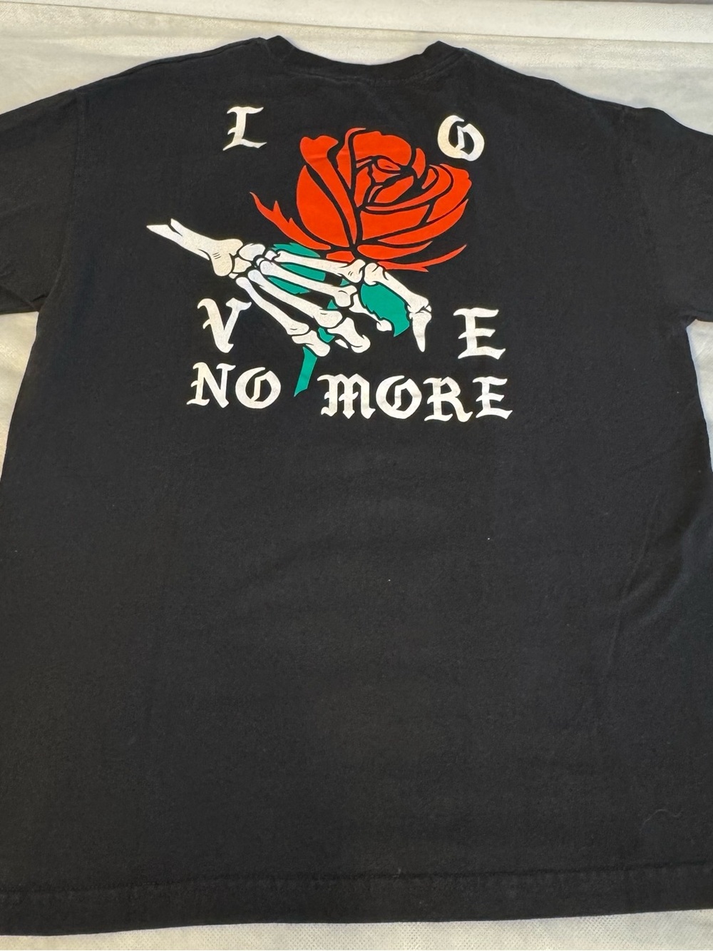 RSQ Collective Love No More Skeleton Rose Graphic T Shirt Black size Large